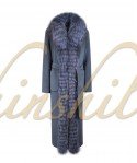 Пальто с мехом чернобурки 120 см