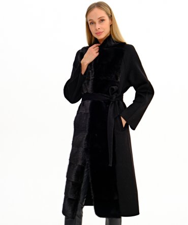 Пальто с мехом норки 110 см (19-2689c)