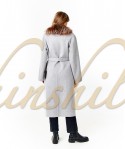 Пальто с мехом лисы 120 см (2218e)